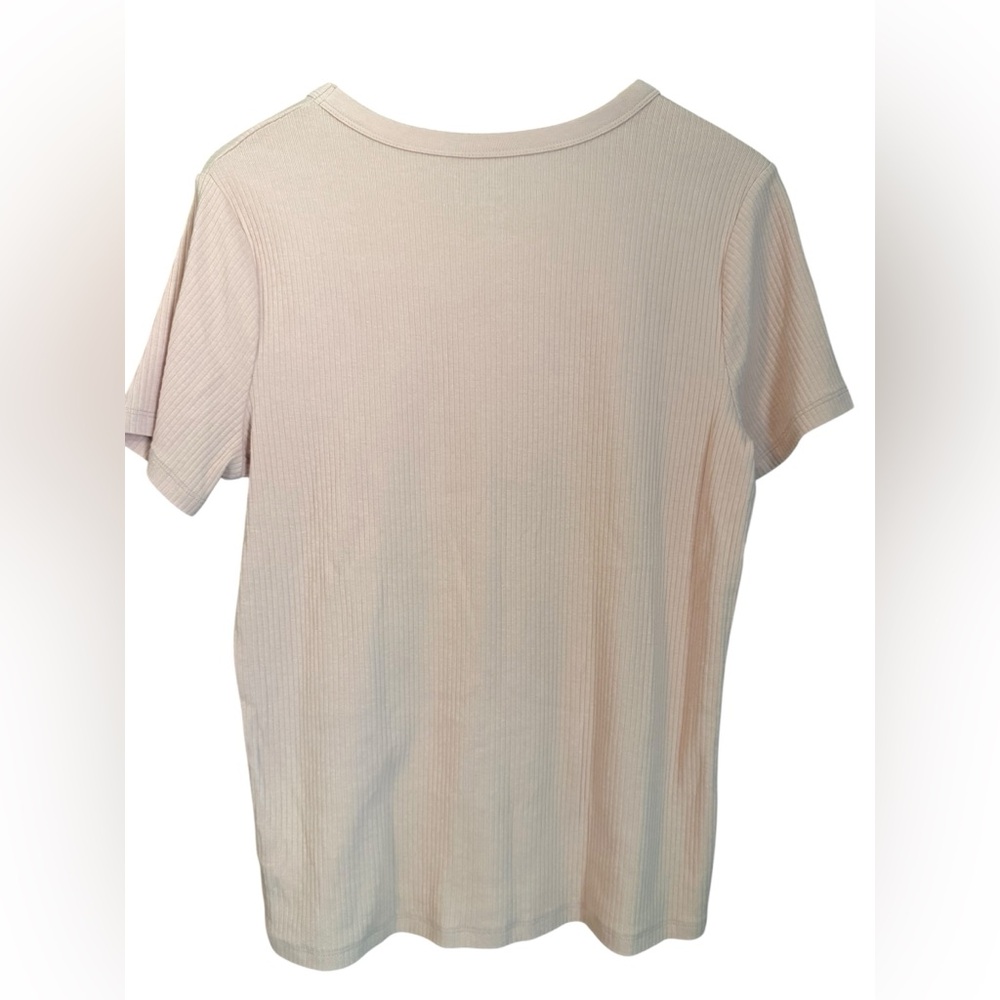 a new day Pale Blush Pink Ribbed Short Sleeve Tee T Shirt - Picture 5 of 8